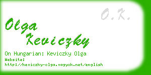 olga keviczky business card